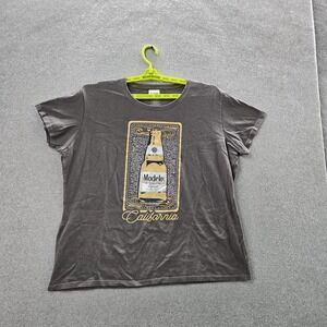 Modelo Men Shirt 2XL Gray Graphic‎ Beer Bottle Casual Logo Short Sleeve